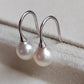 6.3mm Genuine Japanese akoya pearls French hooks earrings