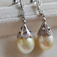 10.7mm Genuine south sea pearls elegant earrings silver