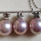 'Silver Clovers' jewelry set Genuine freshwater pearls 13-13.4mm