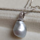 'Wild' Solitaire necklace Genuine Keshi south Sea white pearl 7ct