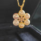 'Pleasure Blossom' 18k gold pendant genuine Japanese akoya pearls