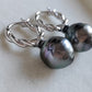 10.5mm Genuine tahitian south sea pearls simple hoops earrings