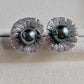 'Green lotus' earrings genuine tahitian south sea pearls 9.1mm
