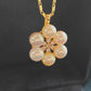 'Pleasure Blossom' 18k gold pendant genuine Japanese akoya pearls