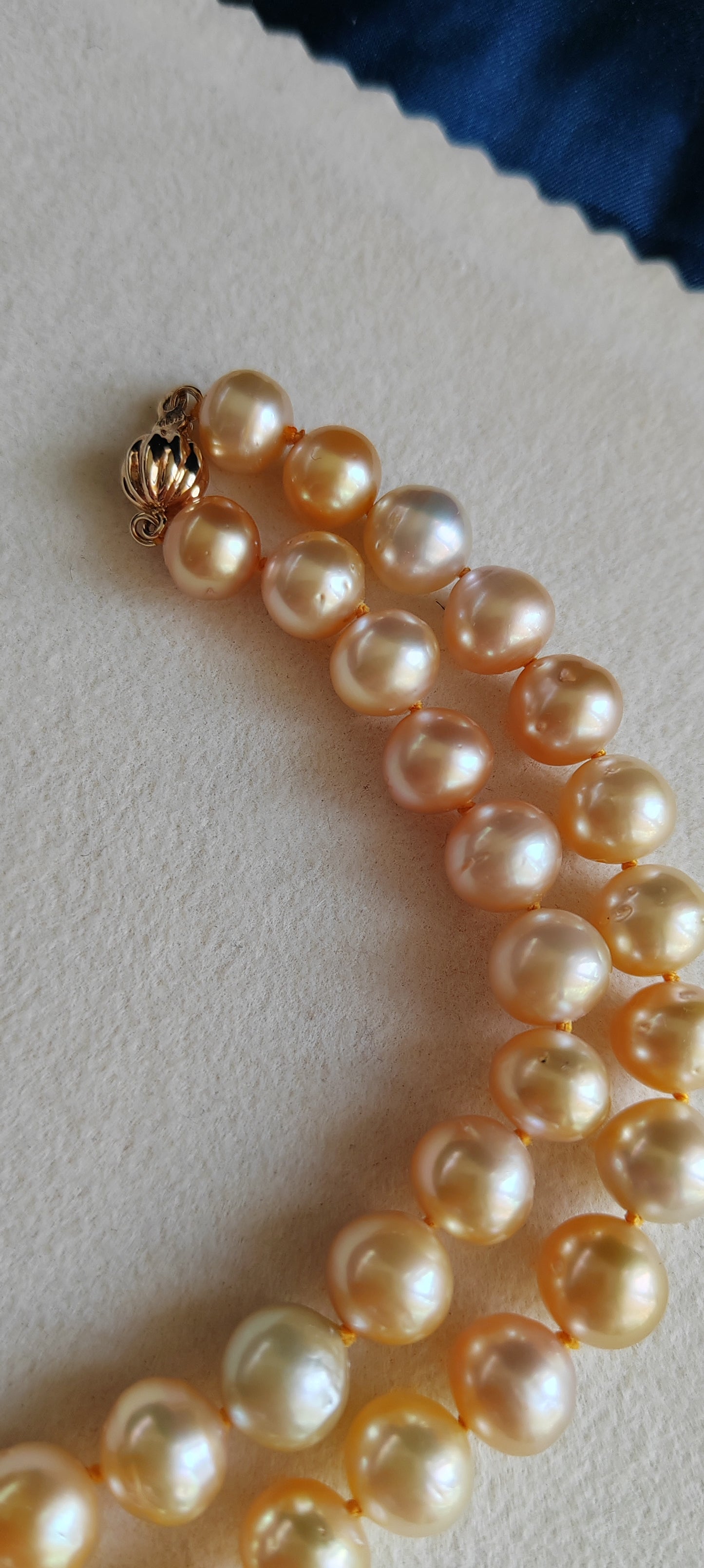 8-11.1mm Genuine golden south sea pearl necklace strand