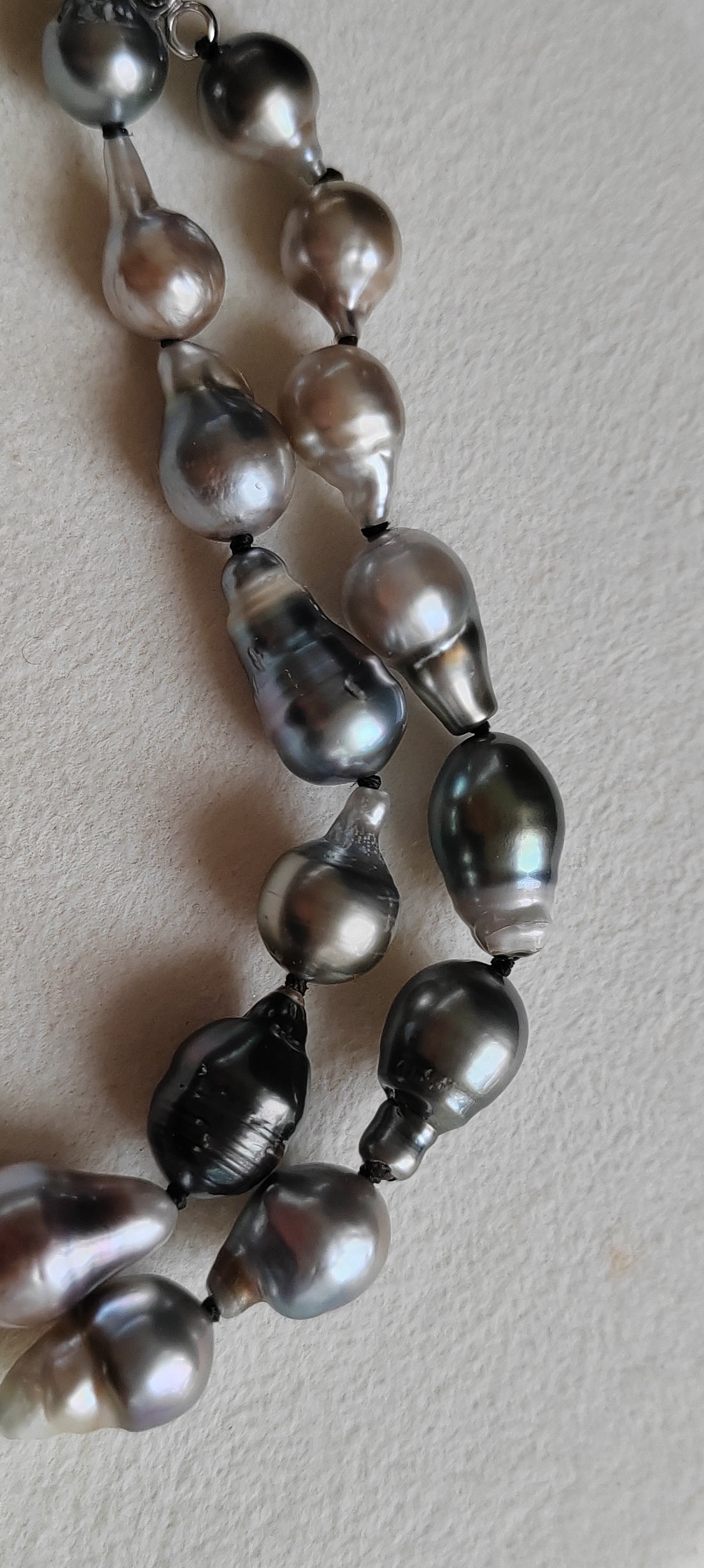 8.3-12.7mm Genuine tahitian south sea pearl baroque necklace