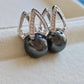 Modern style earrings genuine tahitian south sea pearls 10.4mm round