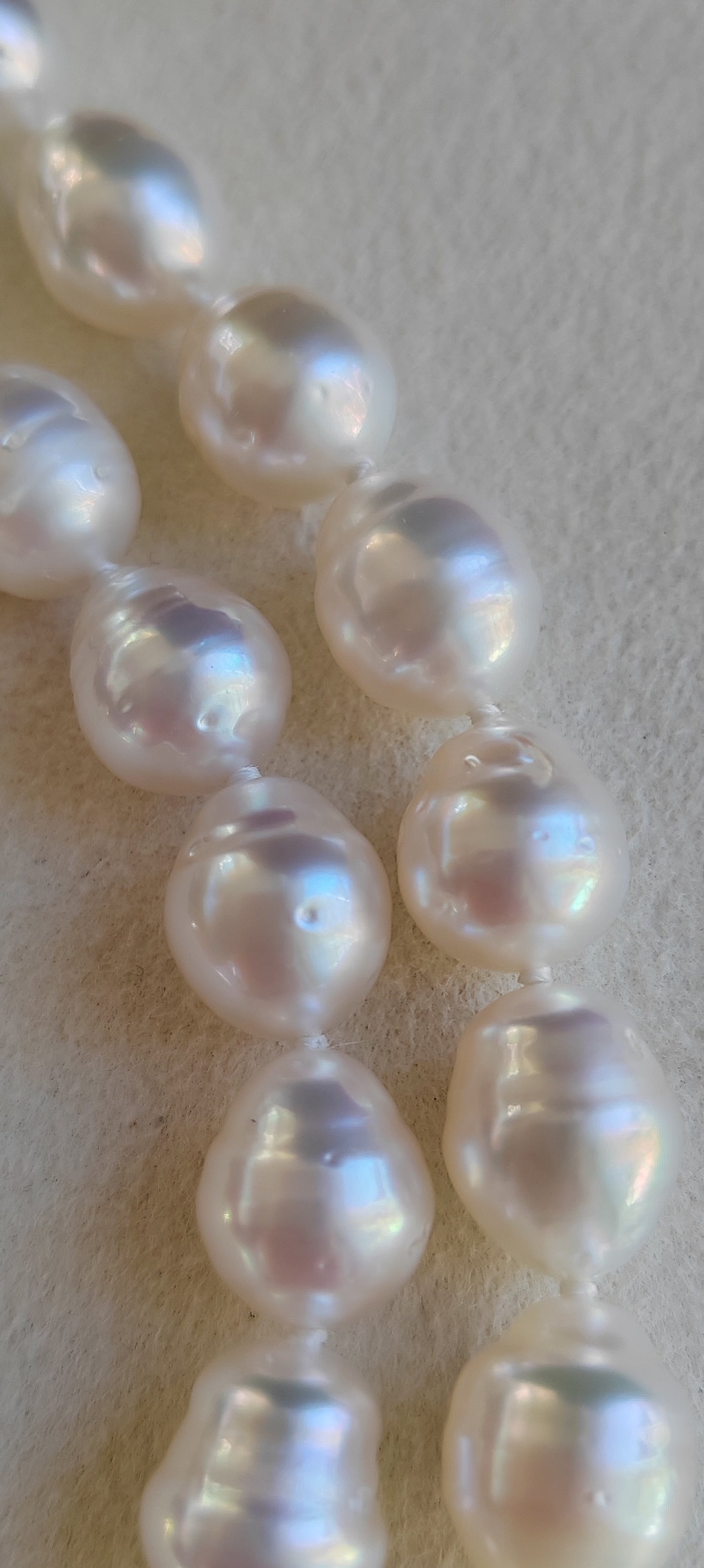 9-10.8mm Genuine Australian south sea white pearls 14k gold necklace