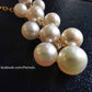 'Little clover' pendant 18k gold diamond genuine Japanese akoya  pearl 3.5-5.8mm