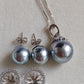 Classic Jewellry set Genuine tahitian sea pearls 10.3-13.1mm