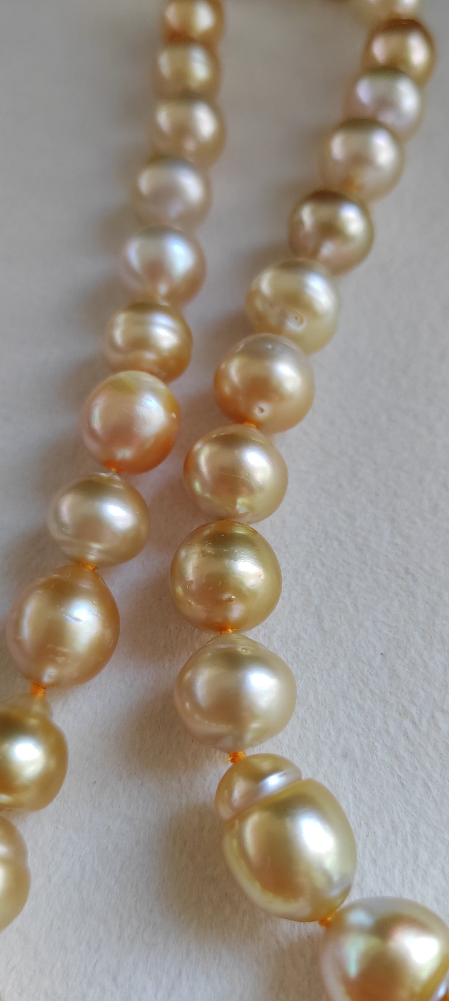 9-12.6mm Genuine golden south sea pearls designer necklace