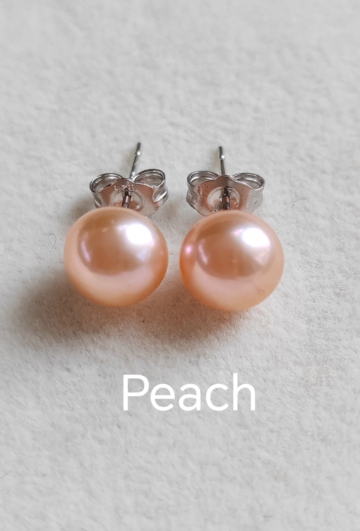 Sterling Silver pearl studs - Genuine freshwater button pearls