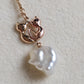 'Wild' Genuine Australian south sea Keshi 'Love cat' 10k necklace