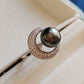 'Moon' ring genuine tahitian pearl 9.4mm