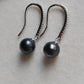 7.7mm Genuine tahitian south sea pearls Round classic dangling earrings