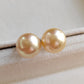 9.2mm Genuine golden south sea pearls Essential earrings studs