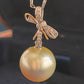 18k gold pendant genuine golden south sea pearl 10.8mm