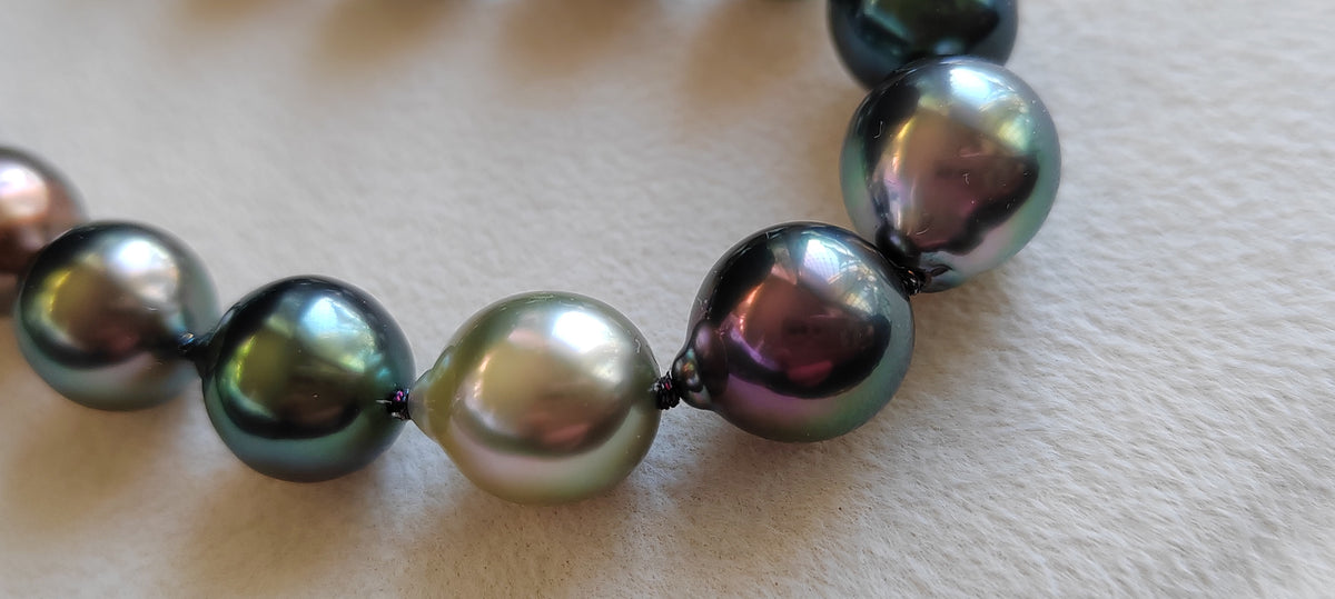 Rare release Rikitea Tahitian sea pearl necklace 9-10.8mm