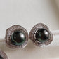 'Black Rose' jewelry set Genuine tahitian sea pearls 7.8-8.9mm