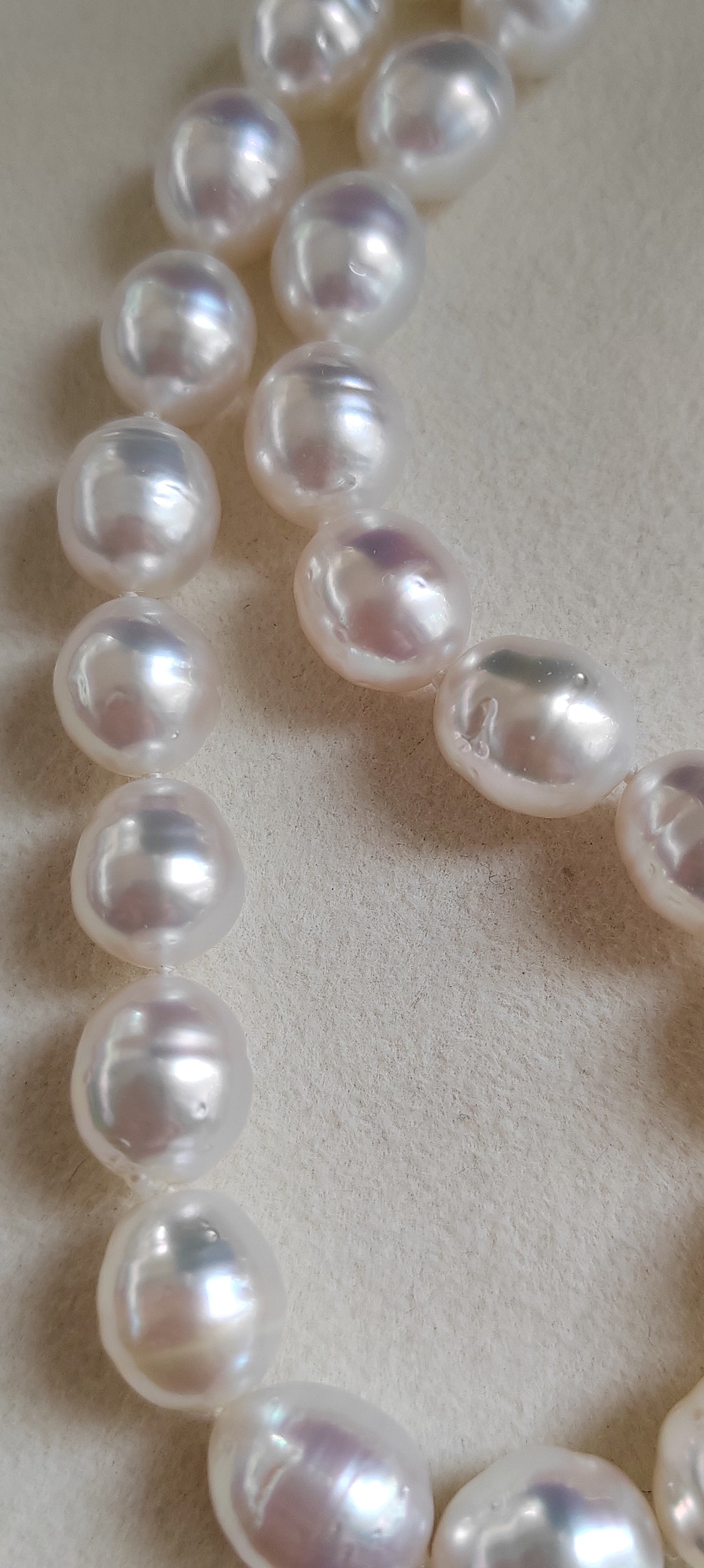 9-10.7mm Genuine south sea white pearl 14k gold necklace