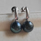 9.9mm Genuine tahitian south sea pearls round classic earrings sterling silver