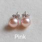 Sterling Silver pearl studs - Genuine freshwater button pearls
