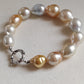 10.8-13.8mm  Genuine south sea pearls classic baroque bracelet
