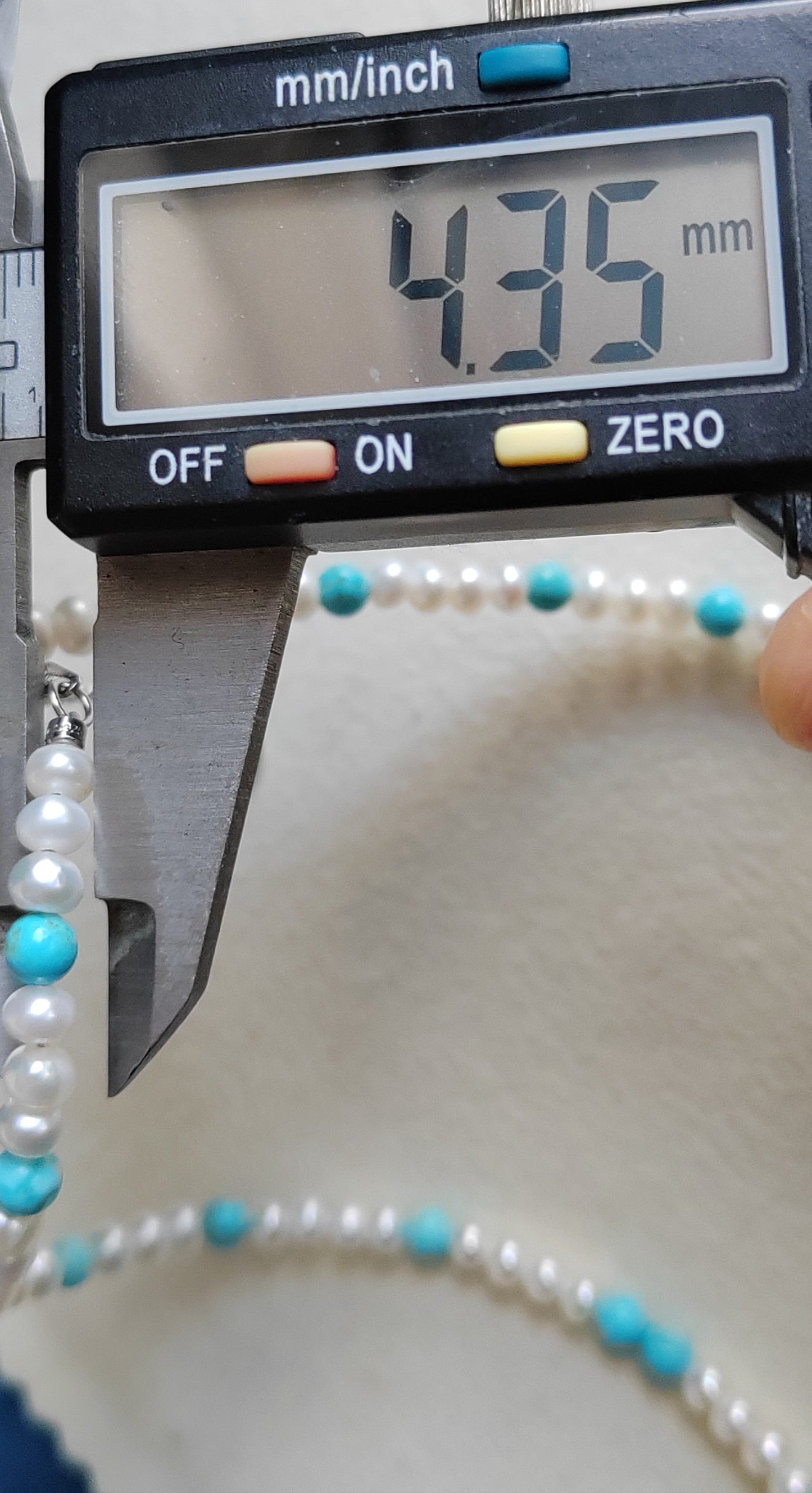 4.3-4.5mm Natural Turquoise freshwater pearls Necklace