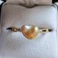 'A golden heart' 14k gold ring genuine golden south sea Keshi pearl 'Wild' 2.6ct