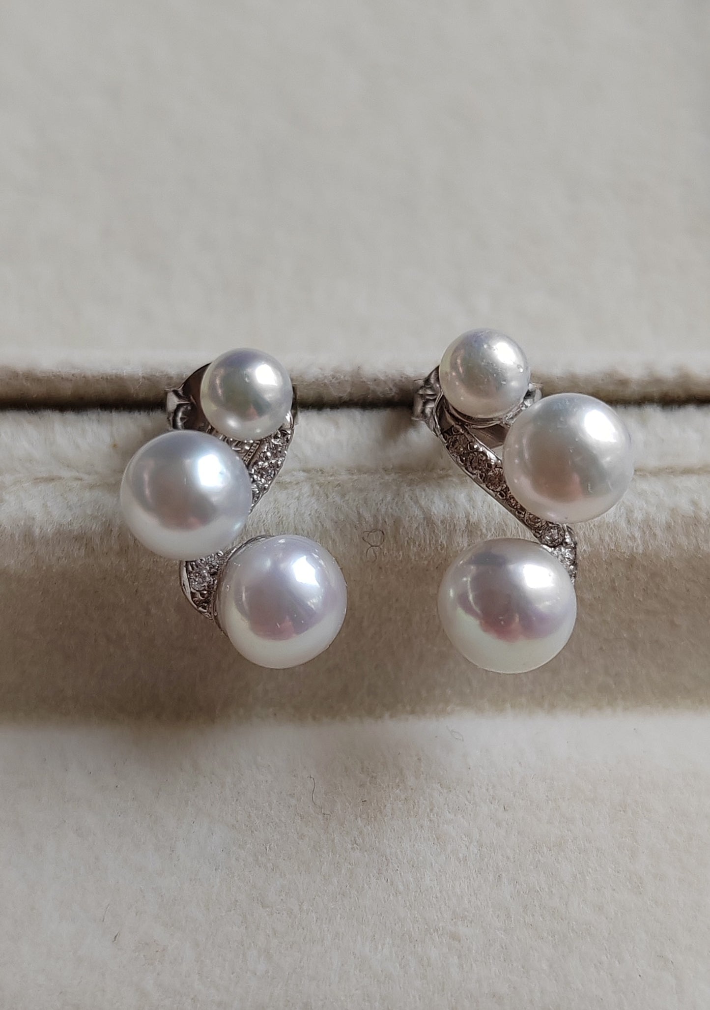 3.8-5.9mm Genuine freshwater pearls classic earrings sterling silver