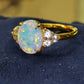 'Water Lily' 1.31ct Natural Solid Australian Crystal opal 9k gold ring