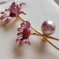 'Pink Lily' brooch genuine freshwater pearl 10.4x11.2mm