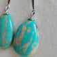 13x18mm Natural Morenci Turquoise French style earrings silver