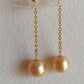 18k gold dangle earrings genuine golden south sea pearl 8.3mm