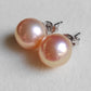 10.2-12mm Genuine freshwater pearls jewelry set Peach