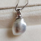 'Wild' Solitaire necklace Genuine Keshi south Sea white pearl 7ct