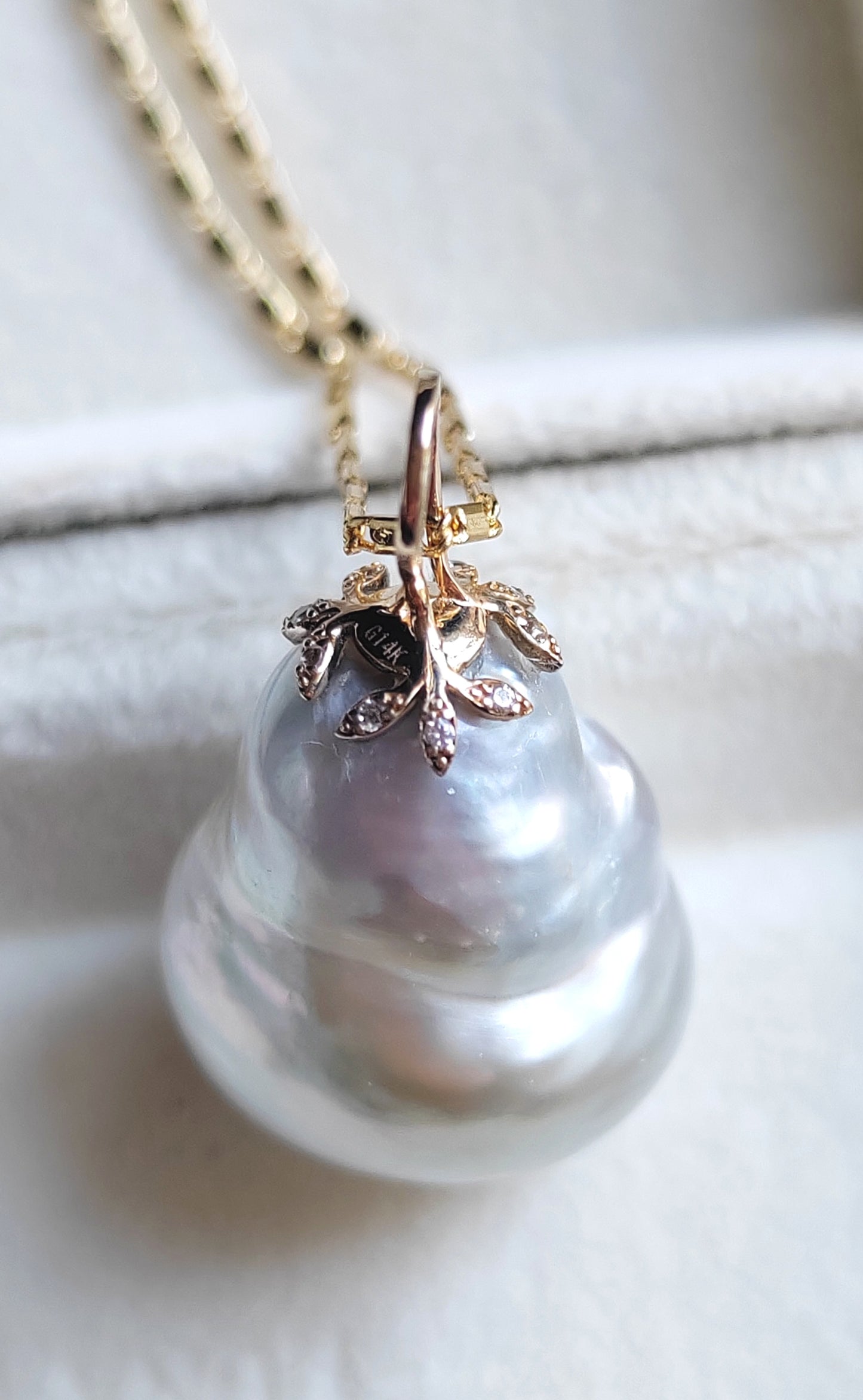 30.4ct Genuine Keshi south Sea pearl 14k gold pendant
