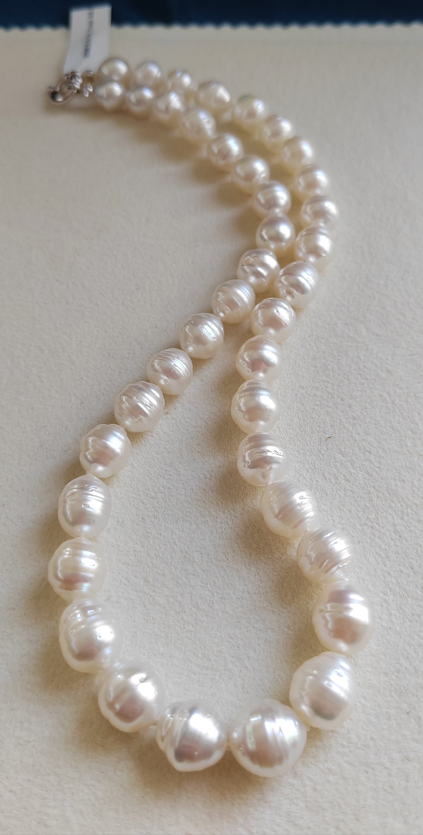 8.6-10.7mm Genuine south sea white pearls baroque necklace