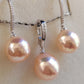 'Fairy Peach' Jewellery set Genuine freshwater pearls 11.8-12.2mm