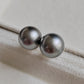 18k gold essential earring studs genuine tahitian south sea pearls 9mm Round