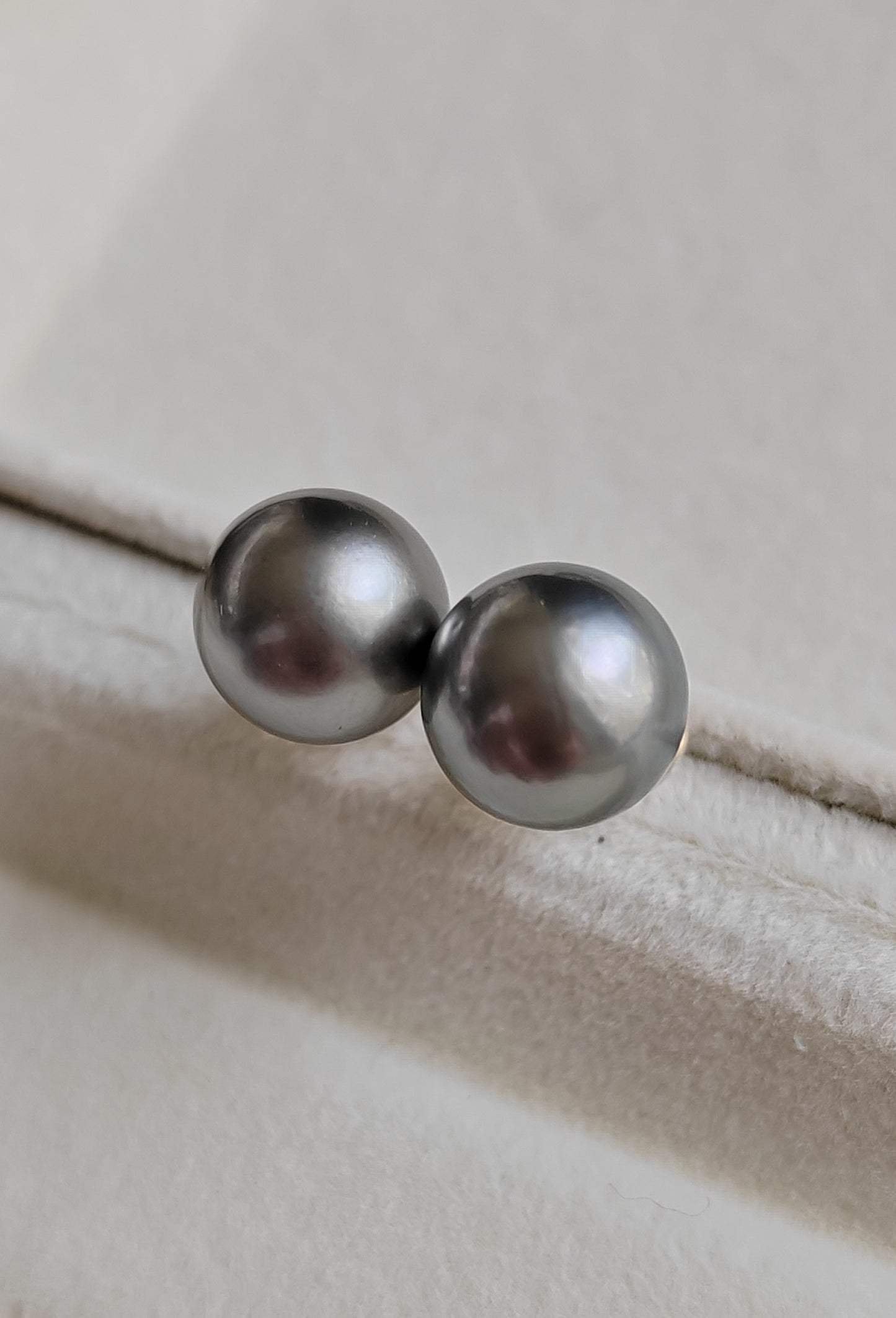 18k gold essential earring studs genuine tahitian south sea pearls 9mm Round