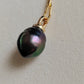 18k gold pendant genuine Mangareva tahitian south sea pearl 9.8x11.4mm