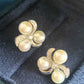 'Pinwheel flowers' Earring genuine Japanese akoya pearls 6.2-6.4mm