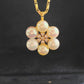 'Pleasure Blossom' 18k gold pendant genuine Japanese akoya pearls