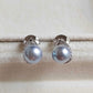 6.1mm Genuine Japanese akoya pearls classic earrings silver
