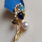 'Lily of the Valley' brooch genuine south sea white pearl 8.9mm