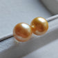 14k gold essential earrings genuine golden south sea pearls 11.5mm