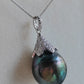 13.3mm Genuine tahitian south sea pearl pendant with chain necklace