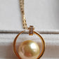 11.5mm Genuine golden south sea pearl 9k gold 'Moon' pendant