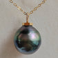 'Summer Island' Genuine tahitian Mangareva pearl 16x17mm 18ct gold diamond pendant